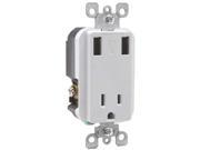 Recptcle Tr USB Chrgr Almnd Leviton Mfg Gfci Receptacles and Switches T5360 T