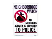 Sign Neighborhood Watch 12X18 Aluminum HY KO PRODUCTS HW 28