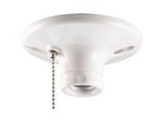 Plastic Ceiling Receptacle Lamp holder w Pull Chain White COOPER WIRING Utility