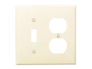 2 Gang 1 Toggle 1 Duplex Device Combo Wallplate Standard Size Ivory Leviton