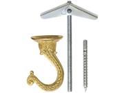 Impex Systems Group Inc Ook 50 Lb Capacity Large Brass Swag Hook 50331 Pack of 6