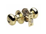 Biscuit Keyed Entry Door Knob Bright Brass Master Lock Doorknobs BC00103