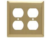 Wall Plate Smooth Polished Brass Two Outlets Easy Install Pass and Seymour