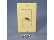 Ivory Decora Coaxial Cable Catv Wall Plate Video Jack Blue Center Leviton 5681 I