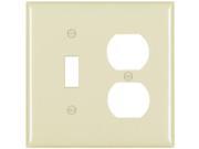 Toggle Duplex Receptacle Oversize Wall Plate 2 Gang Ivory Pass and Seymour