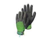 Size 9 L Bamboo 3 4 Dip Latex Water Resistant Tip Work Gloves Black Green 72330