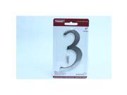 3 House Address Number 4 Tall Brushed Satin Nickel Brainerd 51126