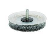 3 Wire Wheel Brush Coarse Crimped w 1 4 Hex Shank and Protective Guard Forney