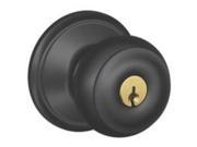 Keyed Matte Black Georgian Entry Knob Schlage Lock Doorknobs F51AGEO622