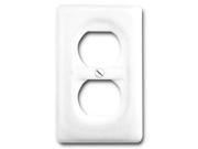 1 Duplex Outlet Classic Ceramic Wall Plate White American Tack 3020DW