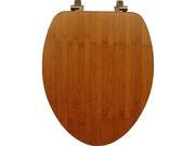Dark Bamboo Solid Bamboo Toilet Seat With Brushed Nickel Hinges Elongated
