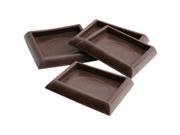 4Pk 2 Square BrownSoftTouch Furniture Caster Cups for Hard Floor or Carpeted