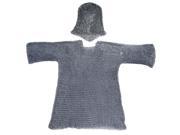 3 4 Length Sleeves Chainmail Shirt with Hood Medieval Armor