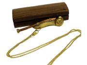 Brass Nautical Boatswain Whistle Bosun with Wooden Box