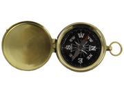 Hiking and Camping Brass Pocket Compass with Black Face