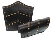 Medieval Leather Arm Guard with Brass Accents Roman Costume Armor