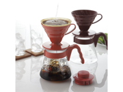 Hario V60 Coffee Dripper Glass Server Starter Set Red Pour Over Brew 02 VCSD 02R