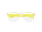 Vintage Retro Clear Frame Wayfarer Sunglasses 2 Tone Nerd Clear Lens Yellow