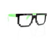 Retro 8 Bit Pixel Pixelated Clear Sunglasses Glasses Geek Nerd Computer Green