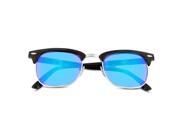 Vintage Clubmaster Revo Mirrored Half Frame Classic Sunglasses Blue Green Revo