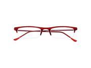 Unisex Ultra Low Profile Reading Glasses Readers Strength Modern Red 2.00