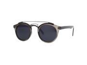 Vintage Retro Round Designer Inspired Sunglasses Super Metal Future Gray