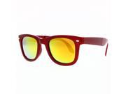 Full Revo Style Color Mirrored Folding Portable Sunglasses Free Case Red