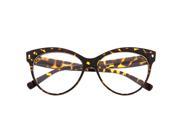 Designer Womens Clear Lens Cat Eye Sunglasses Glasses Sunnies Large Tortoise