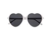 Womens Large Oversized Thin Frame Heart Shaped Love Fashion Sunglasses White