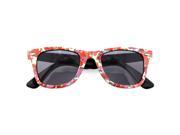Retro Flower Prism Pattern Wayfarer Sunglasses Vintage Sunnies Red Rose