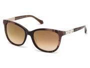 Roberto Cavalli Eyewear Dark Brown Frame Brown Mirror Sunglasses