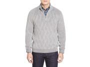 Tommy Bahama Mens Napa Ridge Half Zip Jacquard Medium Silver Streak Sweater