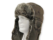 USHANKA TROOPER Brown Pilot AVIATOR Soft Faux Fur Leather Hat Trapper Men and Women 7 1 8