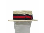 CLASSIC BOATER Bleach SKIMMER Straw Hat Men s 7 3 8