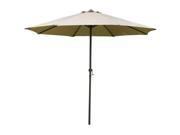9 Foot Patio Market Umbrella Polyester Crank Aluminum Home Beach Canopy Tan