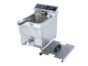 AdCraft Stainless Steel 208V Single Basket Deep Fryer With Faucet DF 12L