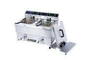 AdCraft Stainless Steel 208V Dual Basket Deep Fryer With Faucet DF 12L2
