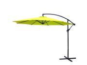 10 Foot Offset Patio Umbrella Lime Green Polyester Outdoor Aluminum Crank