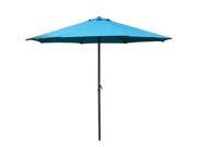 9 Foot Patio Market Umbrella Polyester Crank Aluminum Beach Canopy Blue
