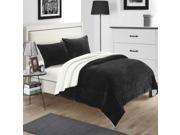 Evie Plush Microsuede Sherpa Lined Black 7 Piece Blanket In A Bag Set