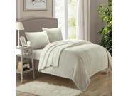 Evie Plush Microsuede Sherpa Lined Beige 7 Piece Blanket In A Bag Set