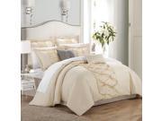 Ruth Ruffled Beige 8 Piece Comforter Bed In A Bag Set