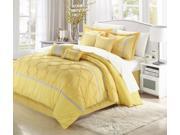 Vermont Yellow Grey 8 Piece Embroidered Comforter Bed In A Bag Set