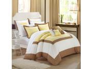 Ballroom Yellow Brown White 7 Piece Comforter Bed In A Bag Set