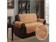 Furniture Protector Pet Cover Quilted Microsuede Loveseat 88 x 76 Camel