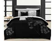 Pink Floral Black White Comforter Bed In A Bag Set 8 Piece
