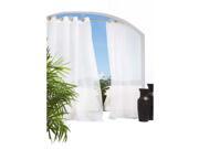 Outdoor Decor Escape Indoor Outdoor Voile Grommet Top Window Panel White