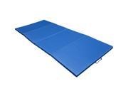 Soozier 4 x 10 x 2 PU Leather Gymnastics Tumbling Martial Arts Folding Mat Blue