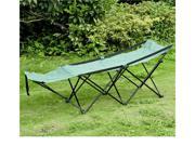 Outsunny Deluxe Folding Camping Cot w Carrying Bag Green