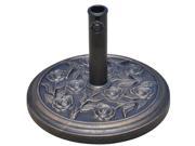 Outsunny 18 Round Decorative Resin Rose Umbrella Base Bronze Finish